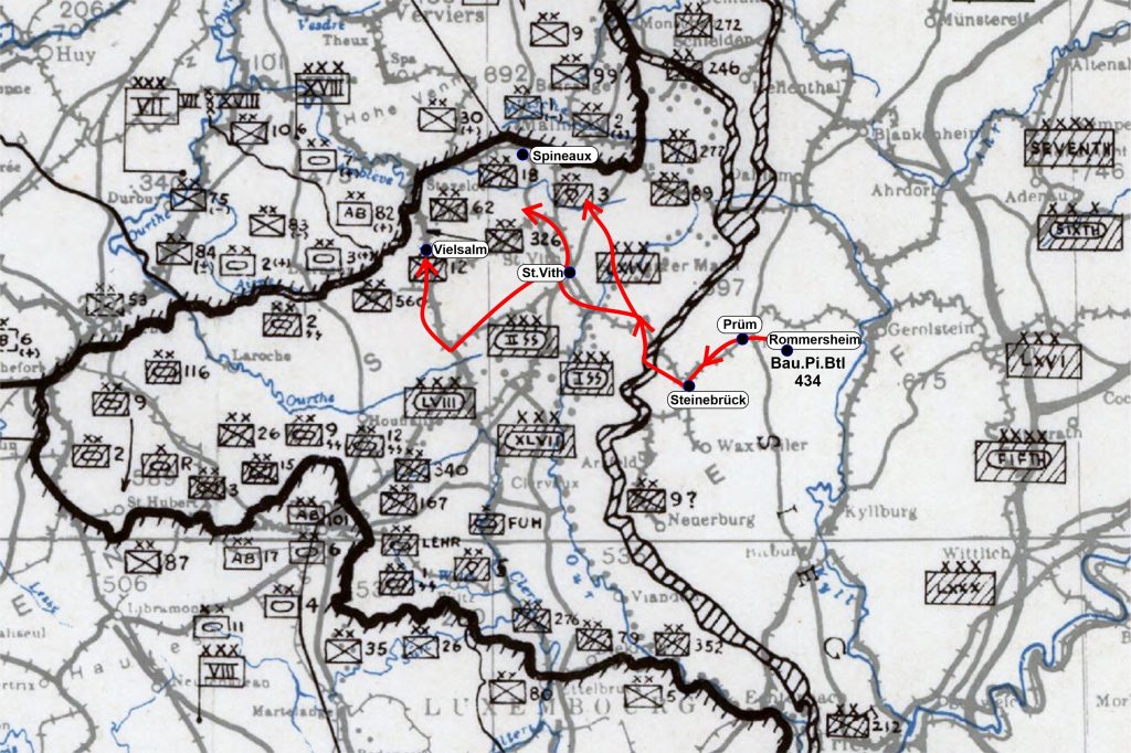 Der Weg des Bataillons während der Ardennenoffensive